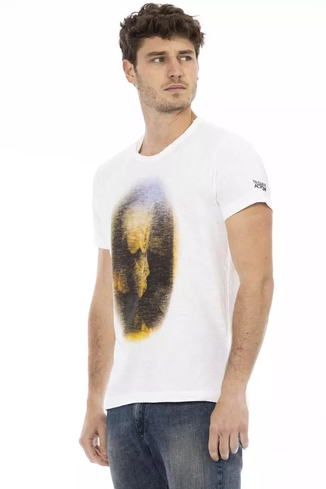 White Cotton Men's T-Shirt-Trussardi Action-LabelTerrace.com