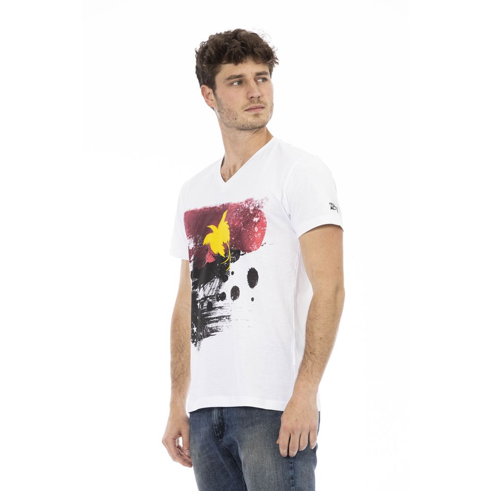 White Cotton Men's T-Shirt-Trussardi Action-LabelTerrace.com