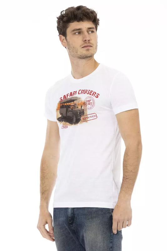 White Cotton Men's T-Shirt-Trussardi Action-LabelTerrace.com