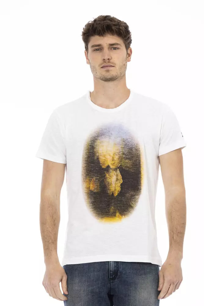 White Cotton Men's T-Shirt-Trussardi Action-LabelTerrace.com