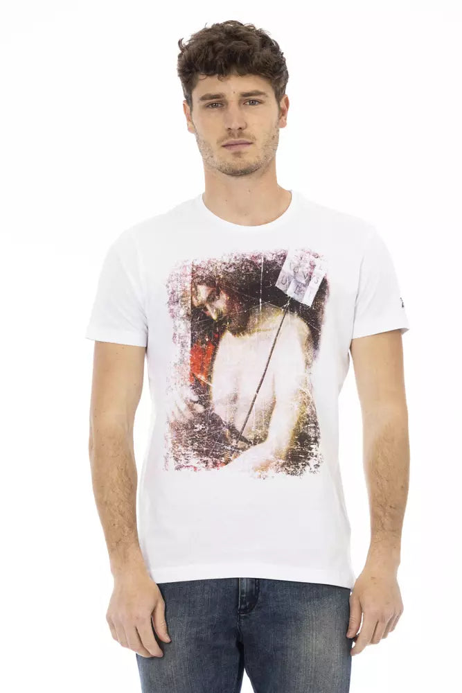 White Cotton Men's T-Shirt-Trussardi Action-LabelTerrace.com
