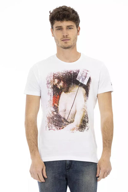 White Cotton Men's T-Shirt-Trussardi Action-LabelTerrace.com