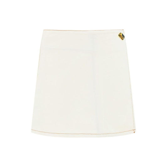 White Cotton Mini Skirt