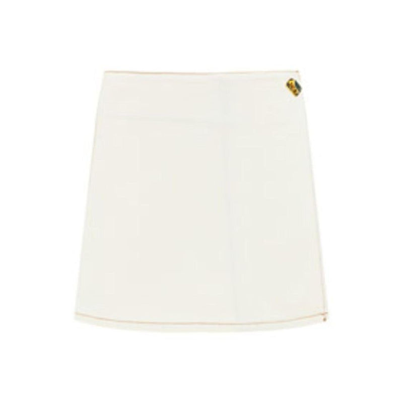 White Cotton Mini Skirt