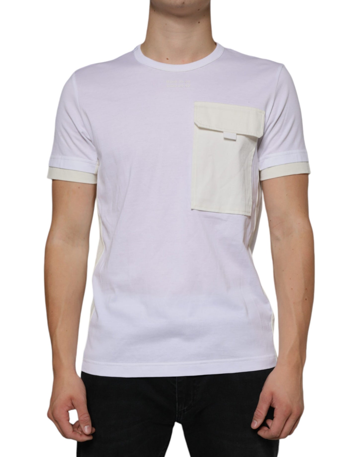 White Cotton Pocket Short Sleeves T-shirt-Dolce & Gabbana-LabelTerrace.com