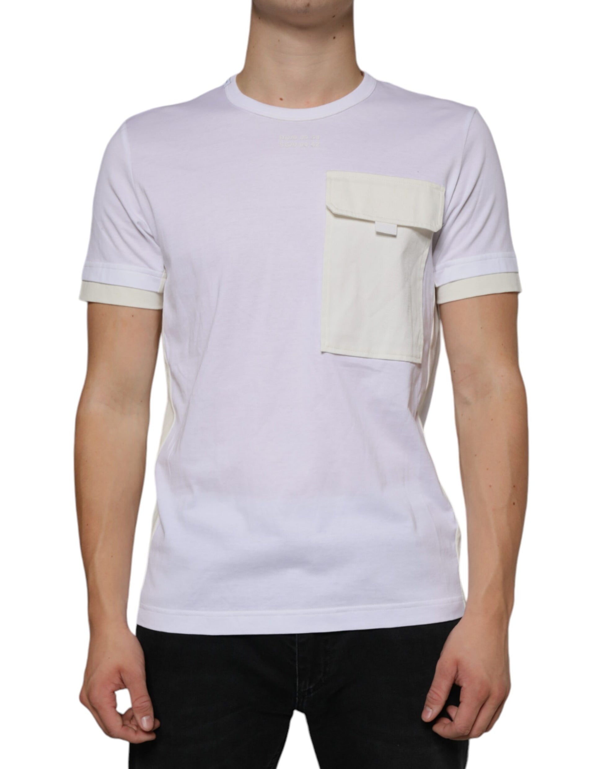 White Cotton Pocket Short Sleeves T-shirt-Dolce & Gabbana-LabelTerrace.com
