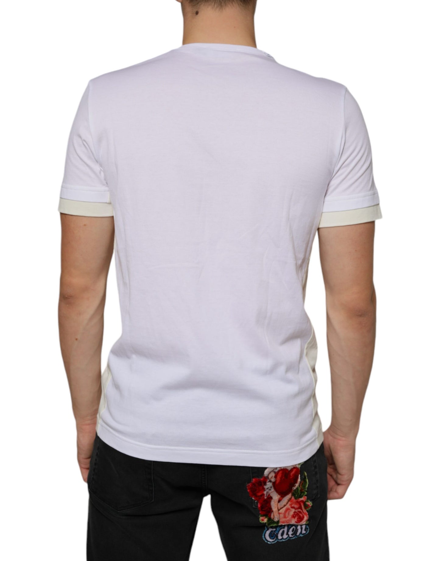 White Cotton Pocket Short Sleeves T-shirt-Dolce & Gabbana-LabelTerrace.com