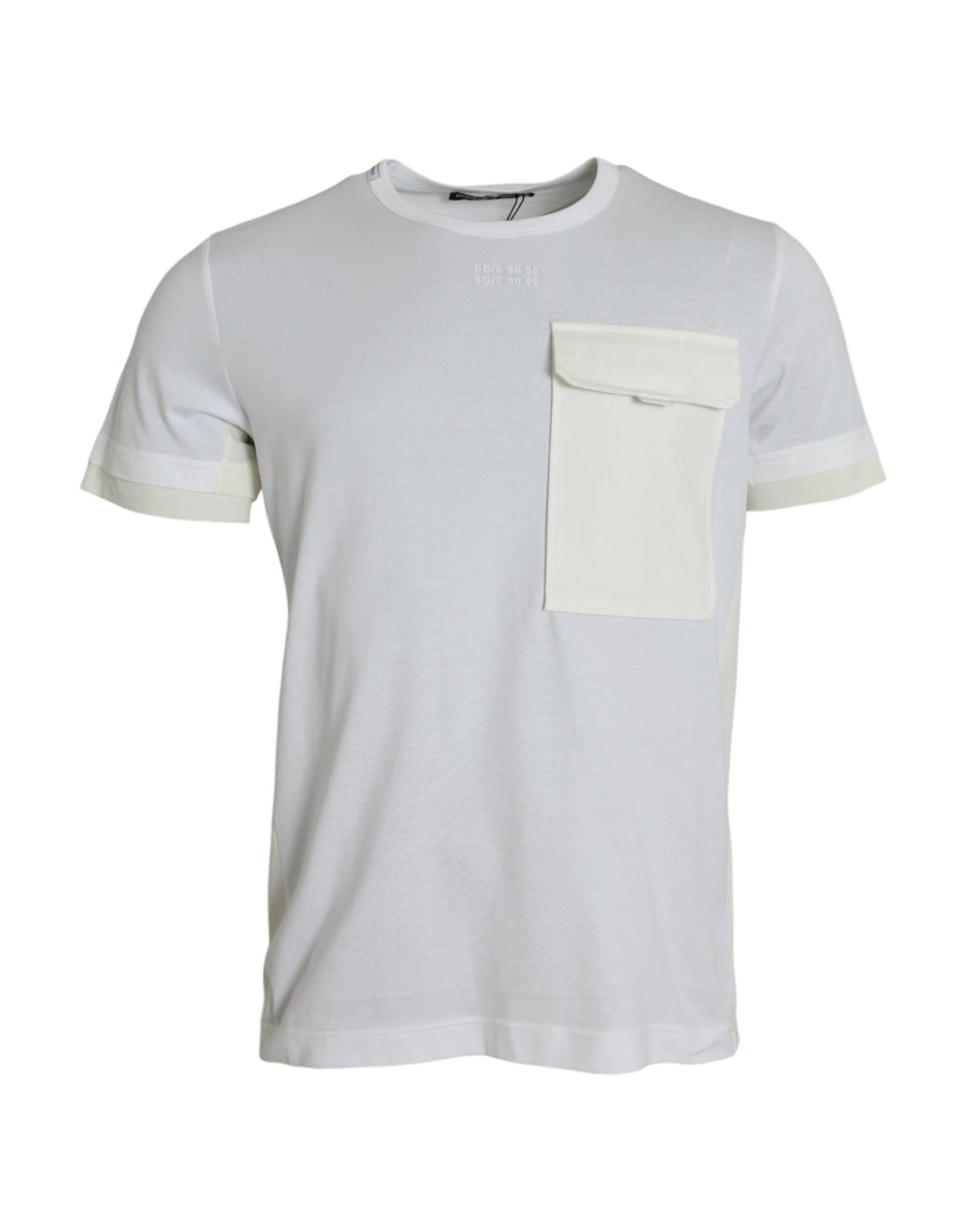 White Cotton Pocket Short Sleeves T-shirt-Dolce & Gabbana-LabelTerrace.com