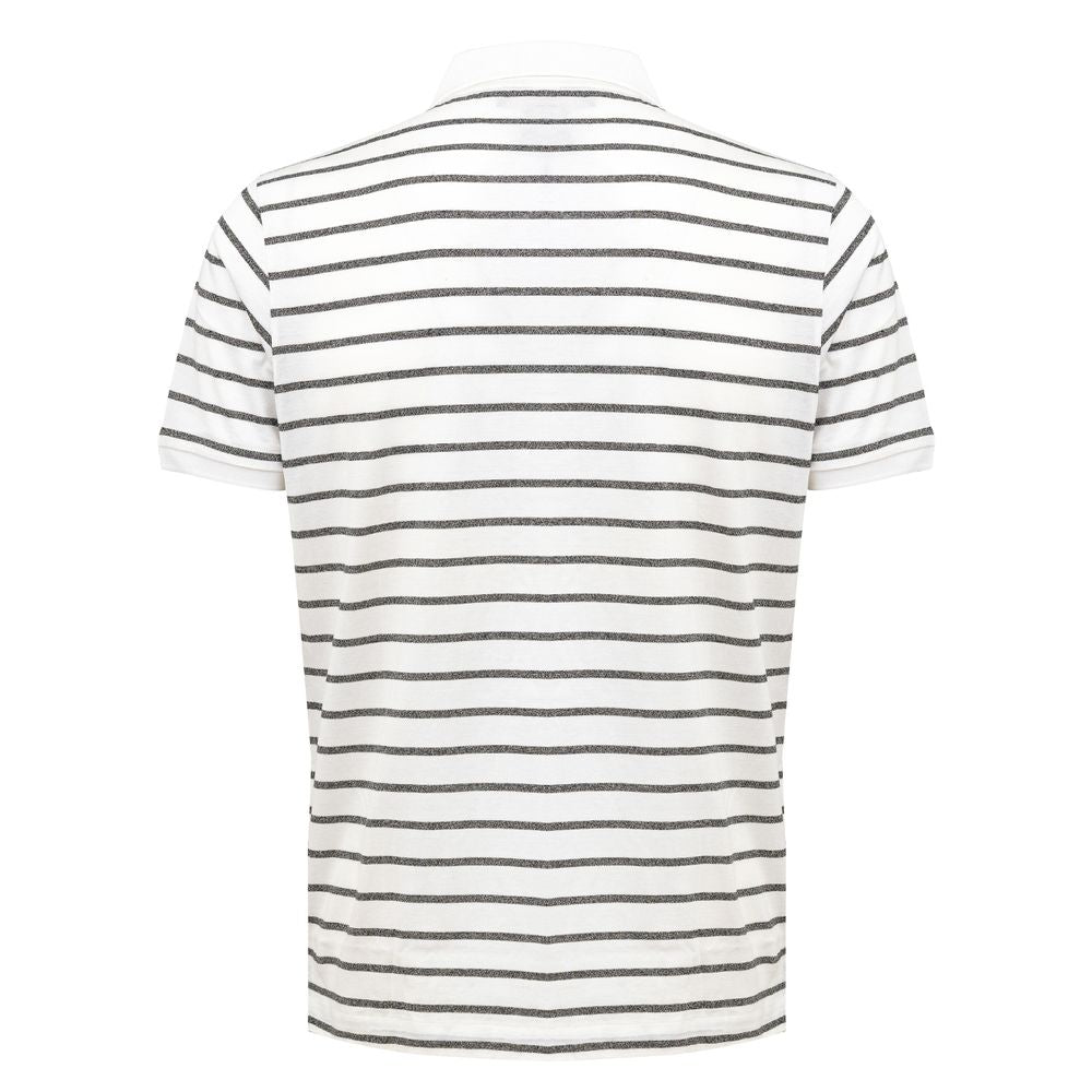 White Cotton Polo Shirt-Dunhill-LabelTerrace.com