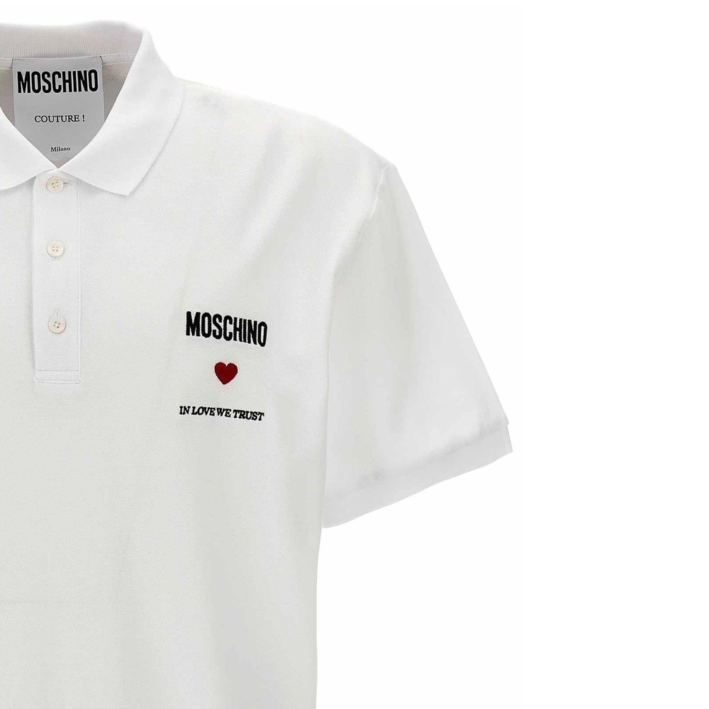 In Love We Trust Cotton Polo-Moschino Couture-LabelTerrace.com