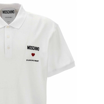 In Love We Trust Cotton Polo-Moschino Couture-LabelTerrace.com