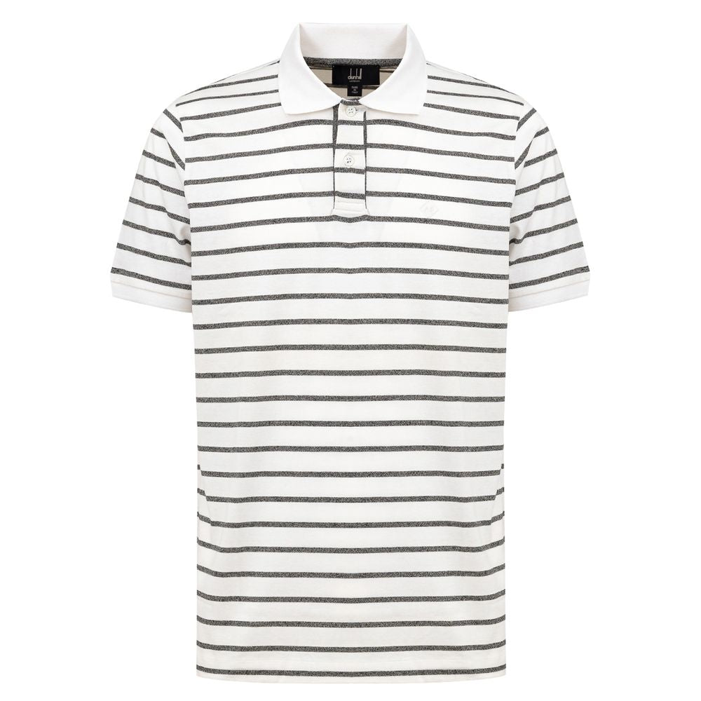 White Cotton Polo Shirt-Dunhill-LabelTerrace.com
