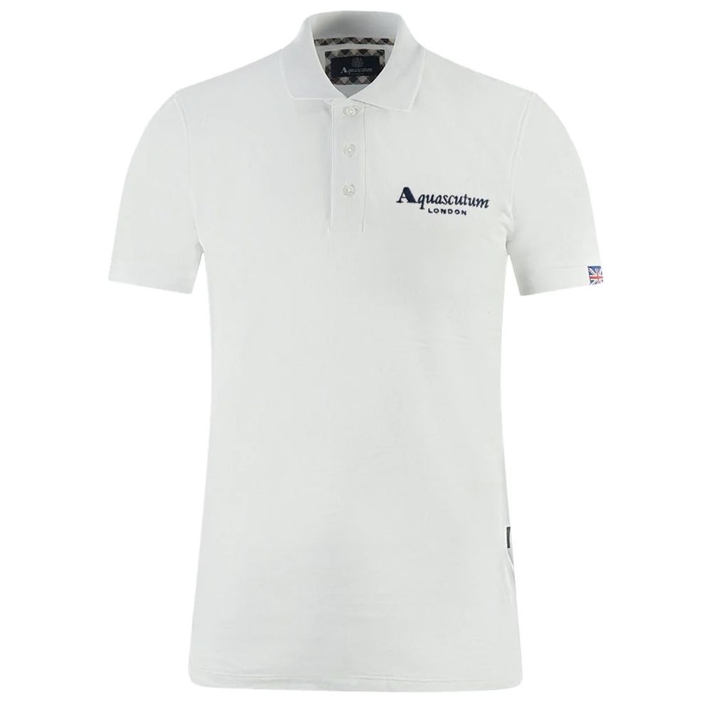 White Cotton Polo Shirt-Aquascutum-LabelTerrace.com