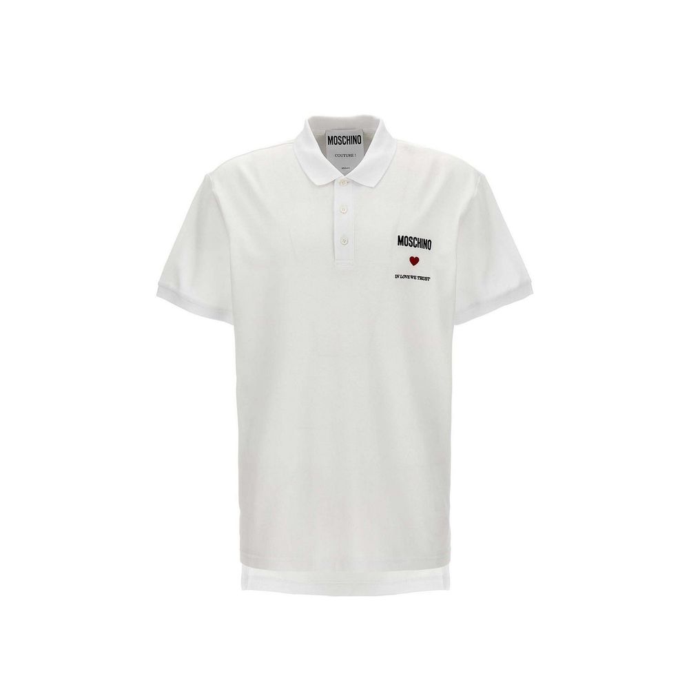 In Love We Trust Cotton Polo-Moschino Couture-LabelTerrace.com