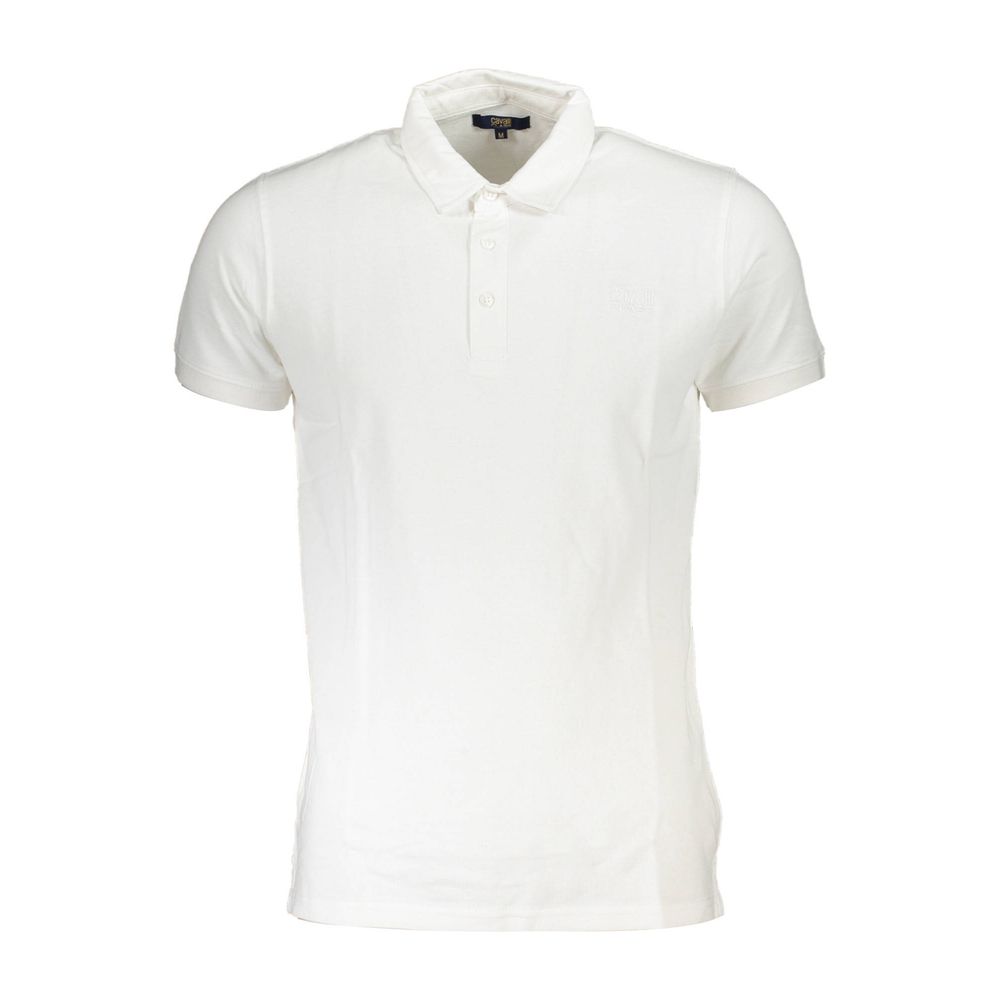 White Cotton Polo Shirt-Cavalli Class-LabelTerrace.com