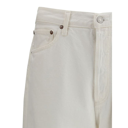 White Cotton Relaxed Fit Jeans