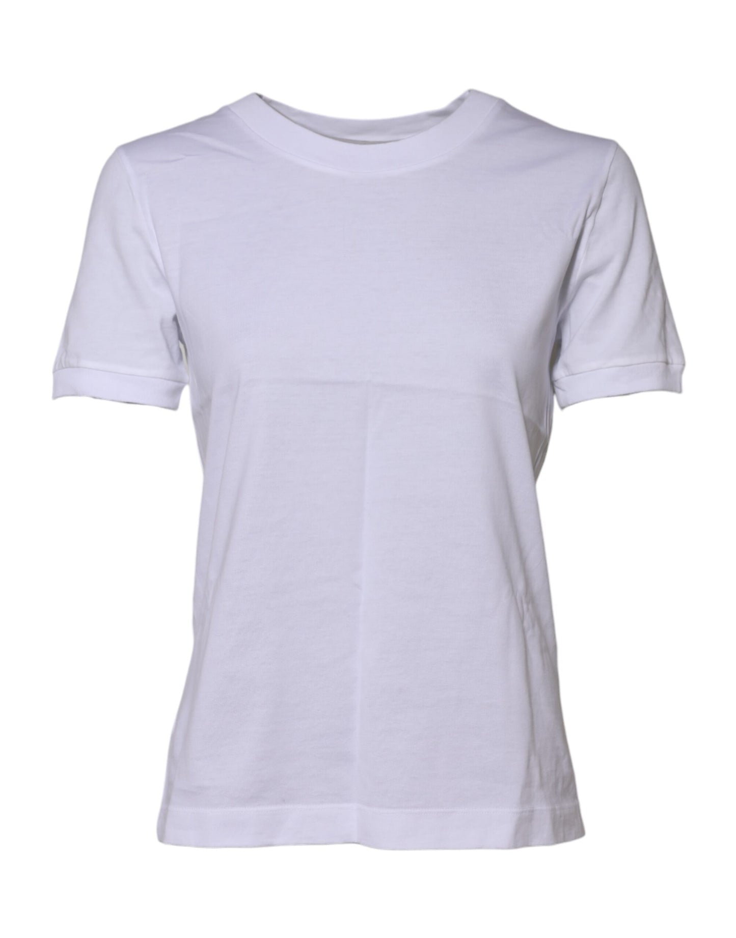 White Cotton Round Neck Short Sleeves T-shirt-Dolce & Gabbana-LabelTerrace.com