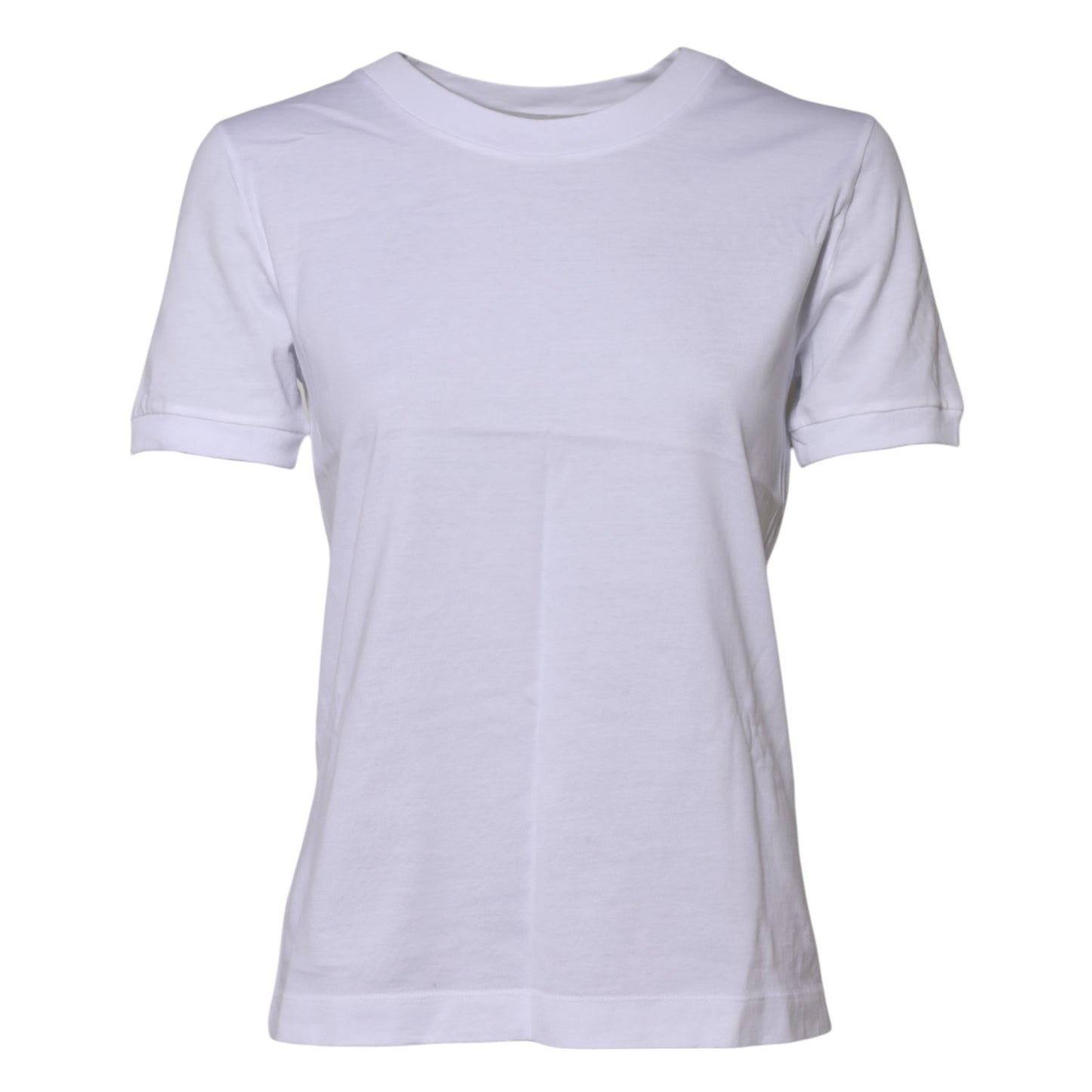 White Cotton Round Neck Short Sleeves T-shirt-Dolce & Gabbana-LabelTerrace.com