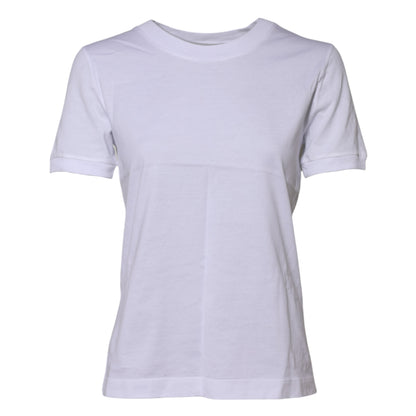 White Cotton Round Neck Short Sleeves T-shirt-Dolce & Gabbana-LabelTerrace.com