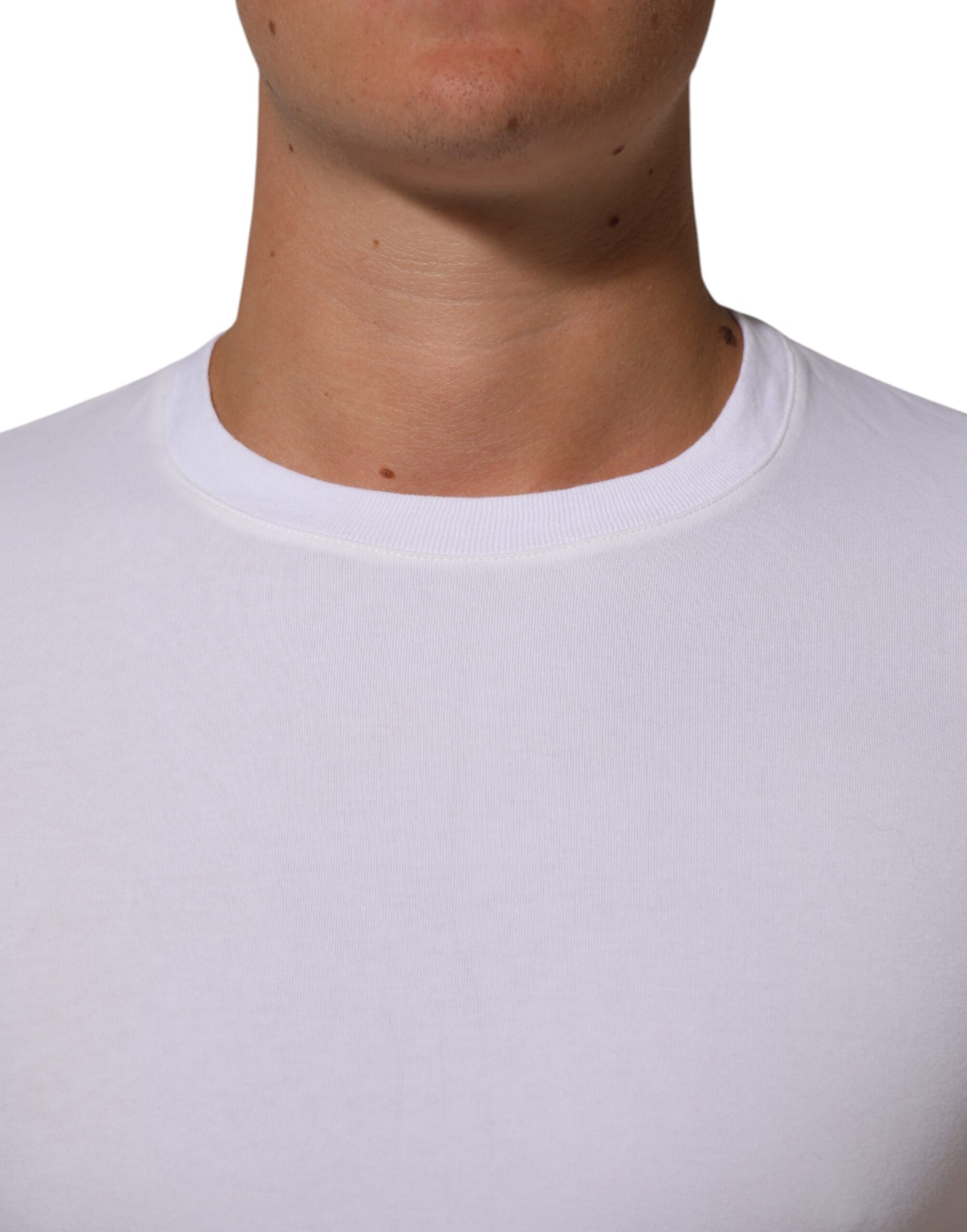 White Cotton Round Neck Underwear T-shirt