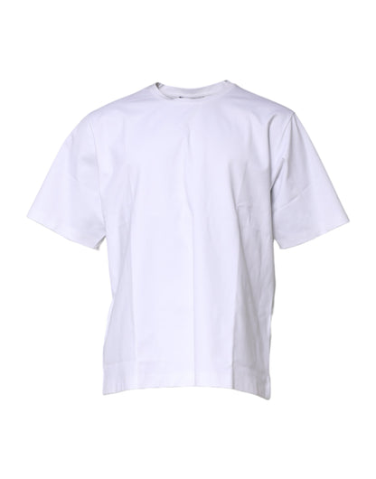 White Cotton Short Sleeves Crew Neck T-shirt-Dolce & Gabbana-LabelTerrace.com