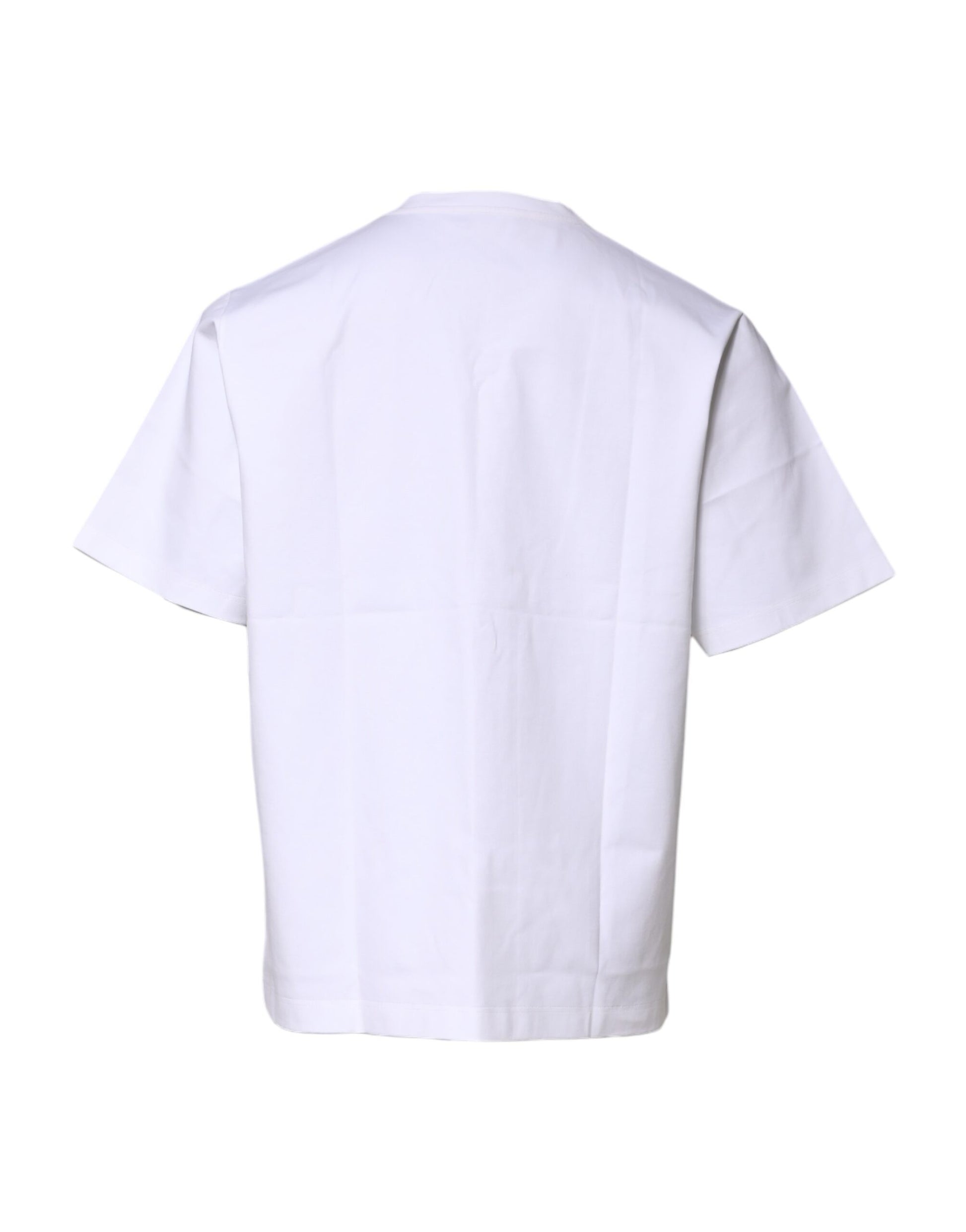 White Cotton Short Sleeves Crew Neck T-shirt-Dolce & Gabbana-LabelTerrace.com