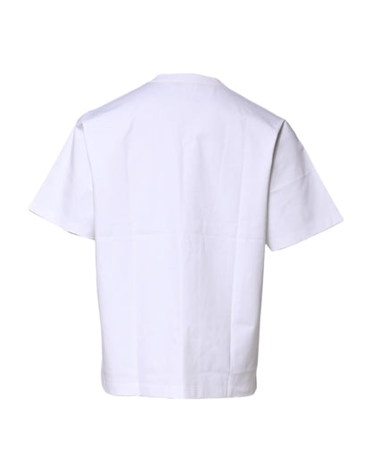 White Cotton Short Sleeves Crew Neck T-shirt-Dolce & Gabbana-LabelTerrace.com