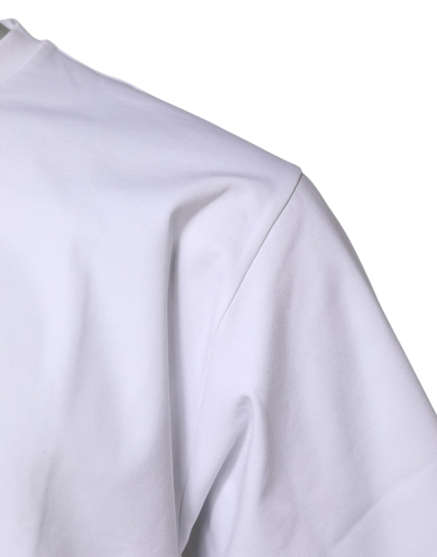 White Cotton Short Sleeves Crew Neck T-shirt-Dolce & Gabbana-LabelTerrace.com