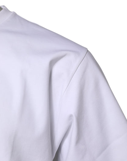 White Cotton Short Sleeves Crew Neck T-shirt-Dolce & Gabbana-LabelTerrace.com