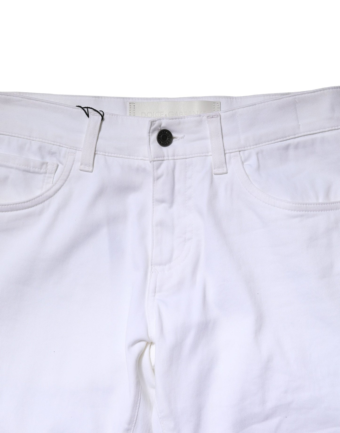 White Cotton Skinny Men Denim Jeans-Dolce & Gabbana-LabelTerrace.com