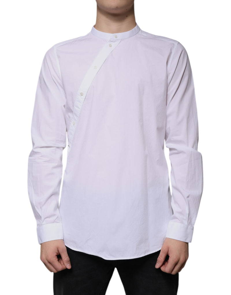 White Cotton Slim Fit MARTINI Dress Shirt-Dolce & Gabbana-LabelTerrace.com