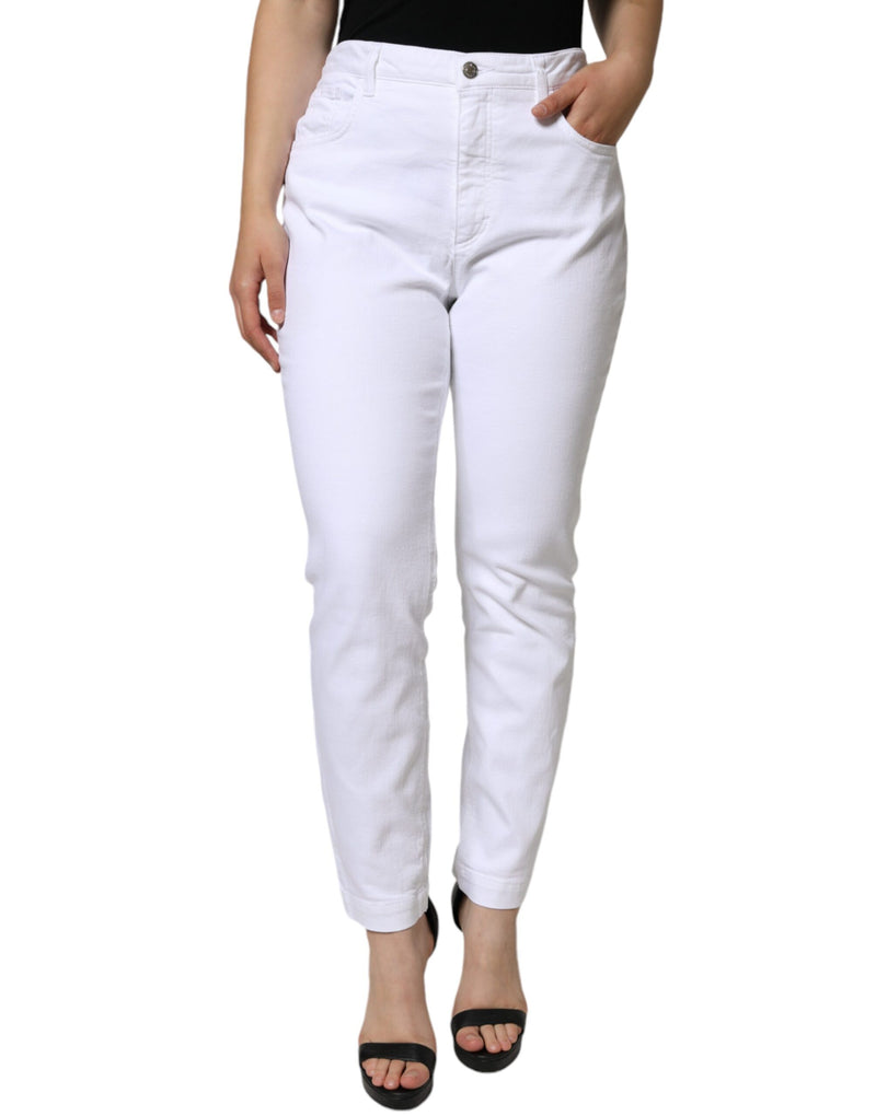 White Cotton Stretch AUDREY Skinny Jeans-Dolce & Gabbana-LabelTerrace.com
