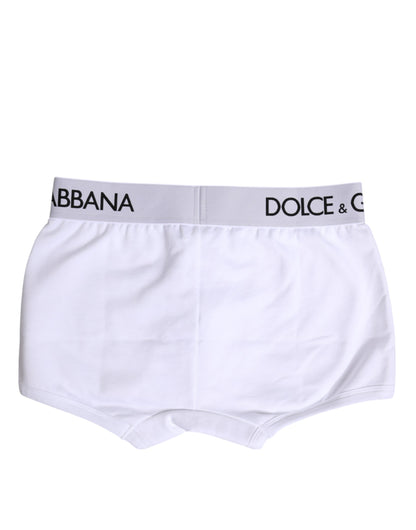 White Cotton Stretch Regular Boxer Underwear-Dolce & Gabbana-LabelTerrace.com