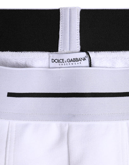 White Cotton Stretch Regular Boxer Underwear-Dolce & Gabbana-LabelTerrace.com