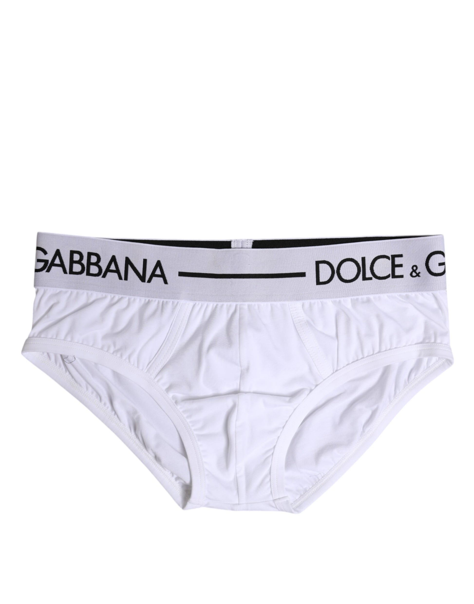 White Cotton Stretch Regular Brief Underwear-Dolce & Gabbana-LabelTerrace.com