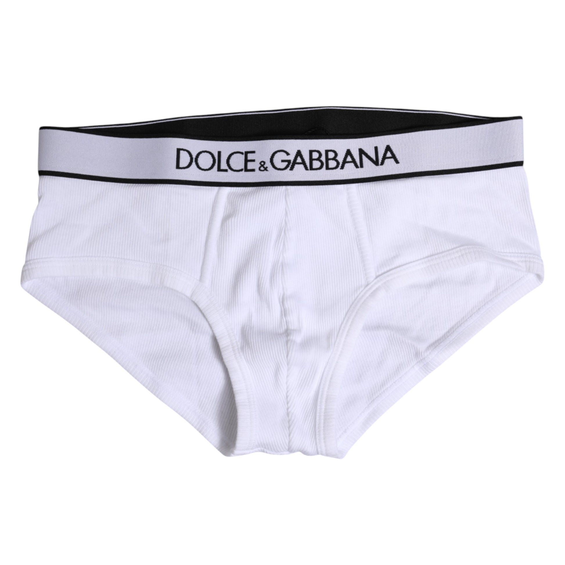 White Cotton Stretch Regular Brief Underwear-Dolce & Gabbana-LabelTerrace.com