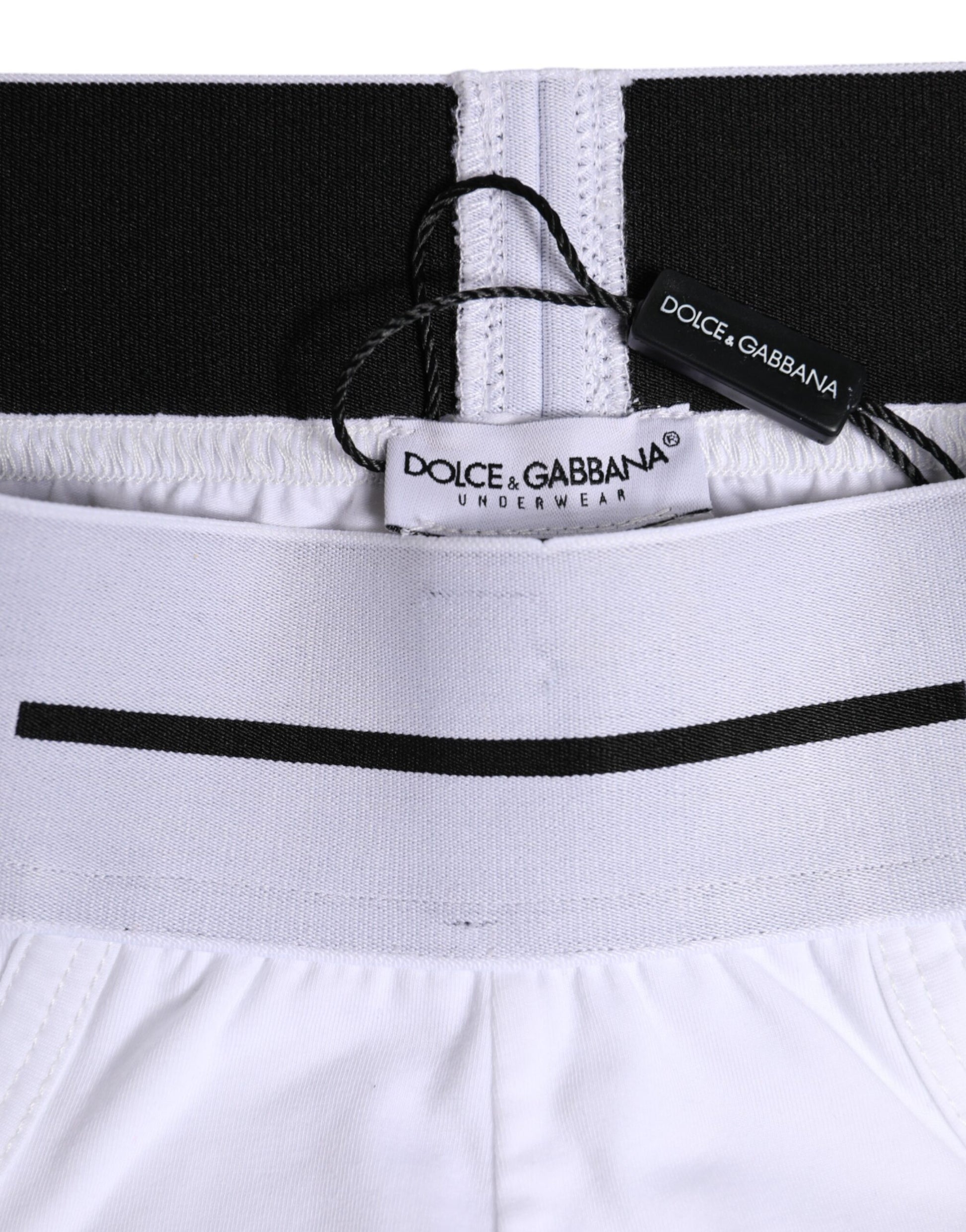 White Cotton Stretch Regular Brief Underwear-Dolce & Gabbana-LabelTerrace.com