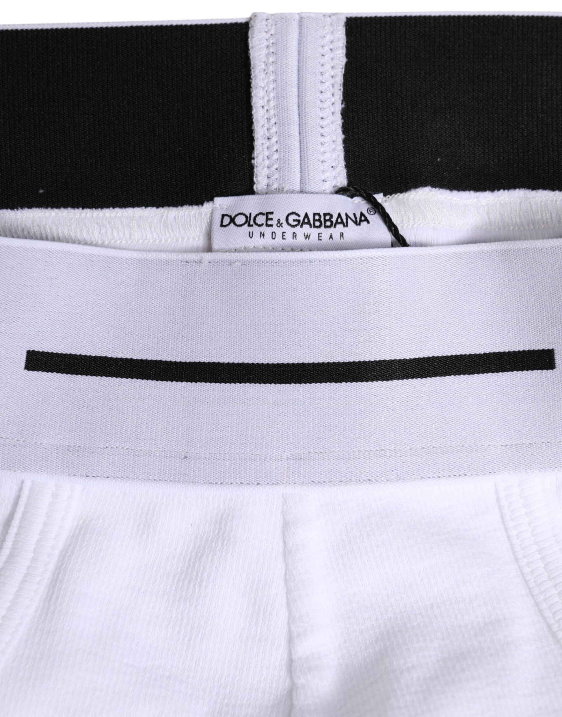 White Cotton Stretch Regular Brief Underwear-Dolce & Gabbana-LabelTerrace.com