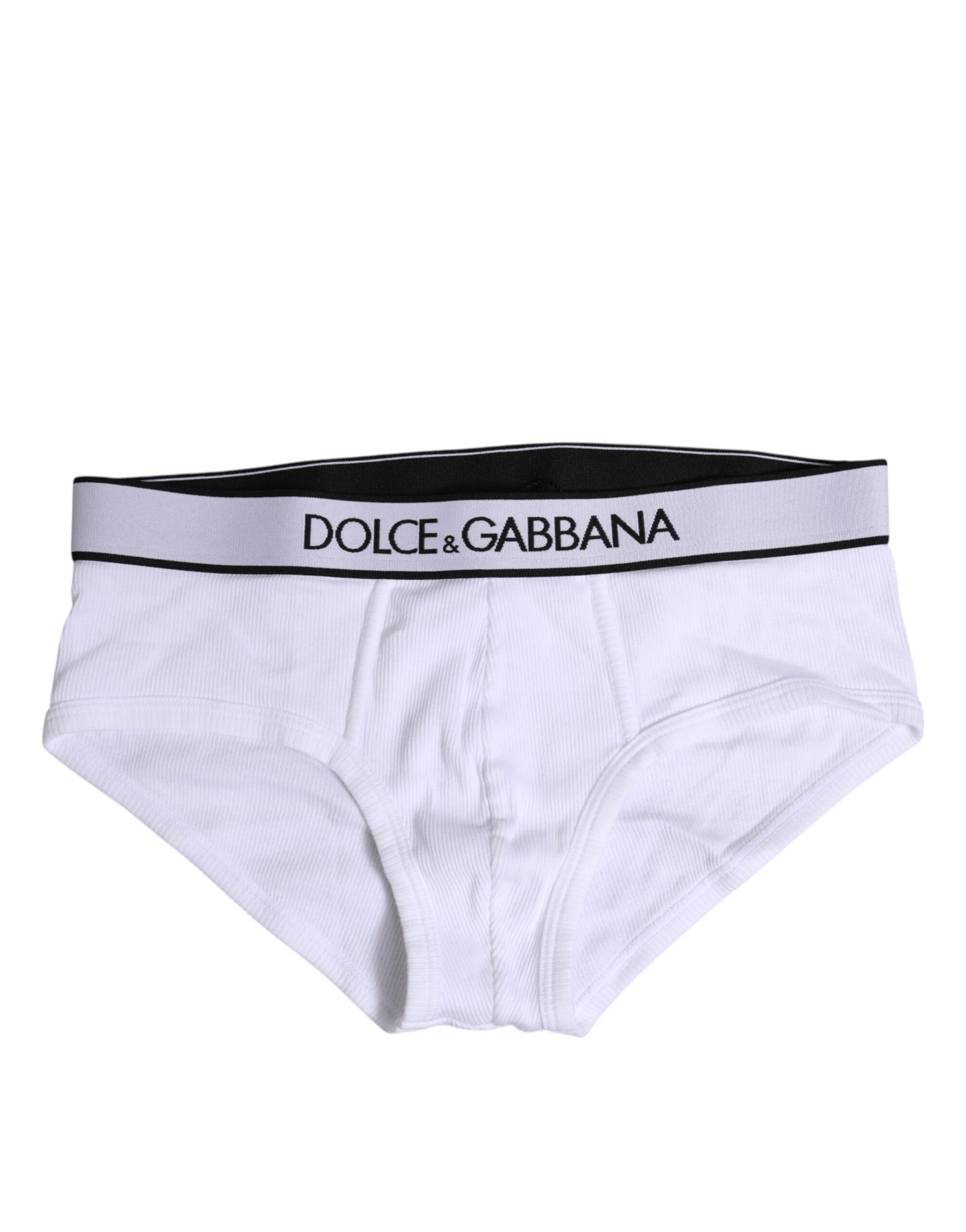 White Cotton Stretch Regular Brief Underwear-Dolce & Gabbana-LabelTerrace.com
