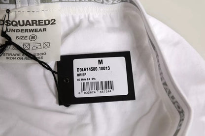 White Cotton Stretch Women Mid Waist Panty Underwear-Dsquared²-LabelTerrace.com