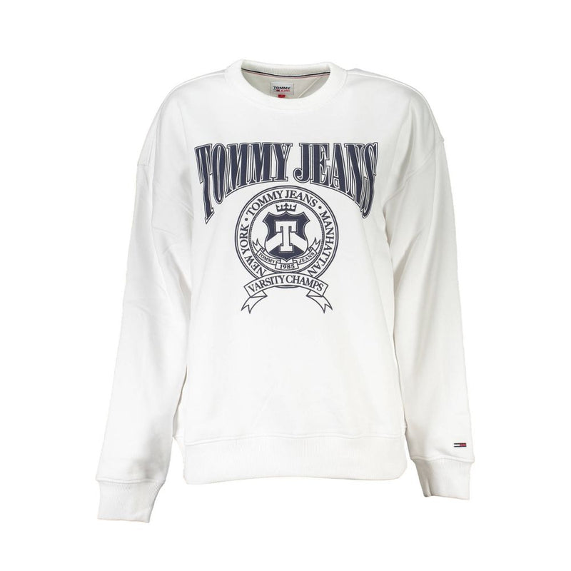 White Cotton Sweatshirt-Tommy Hilfiger-LabelTerrace.com