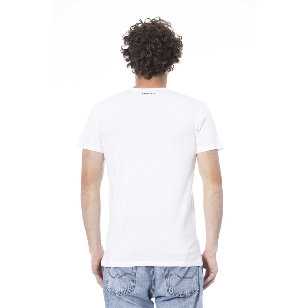 White Cotton T-Shirt-Trussardi Beachwear-LabelTerrace.com