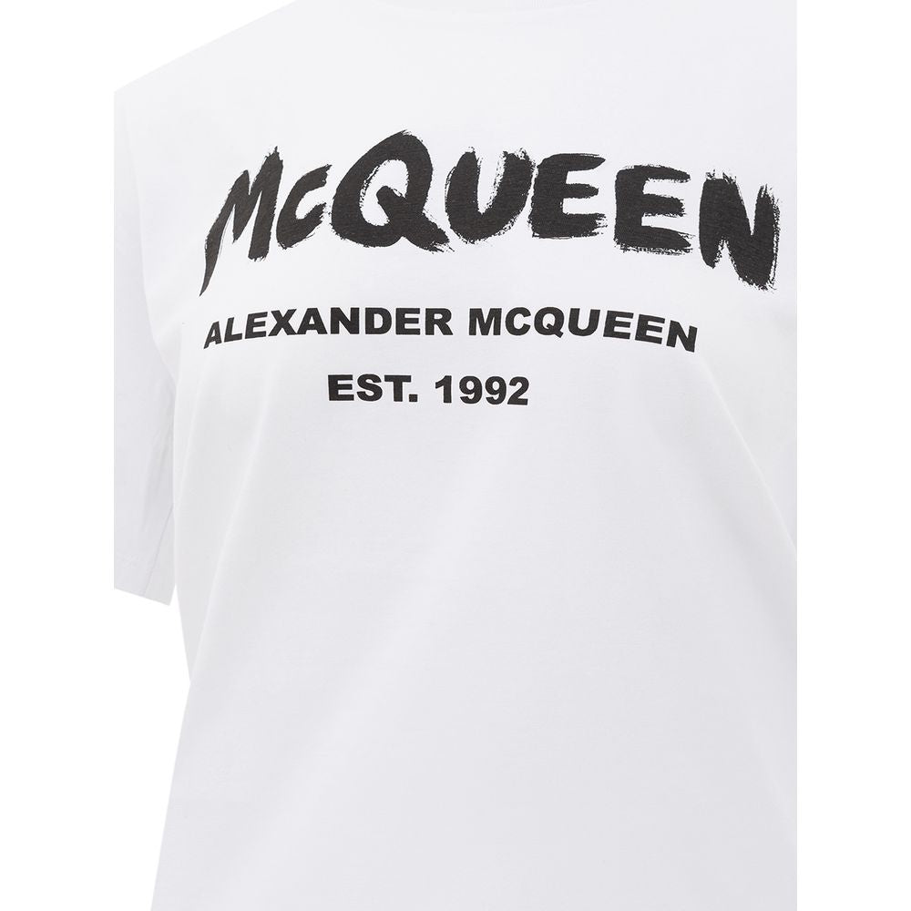 White Cotton T-Shirt-Alexander McQueen-LabelTerrace.com