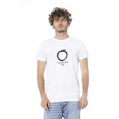 White Cotton T-Shirt-Trussardi Beachwear-LabelTerrace.com