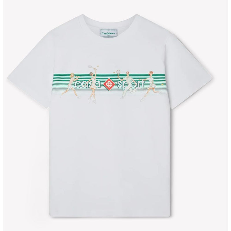 White Cotton T-Shirt-Casablanca-LabelTerrace.com