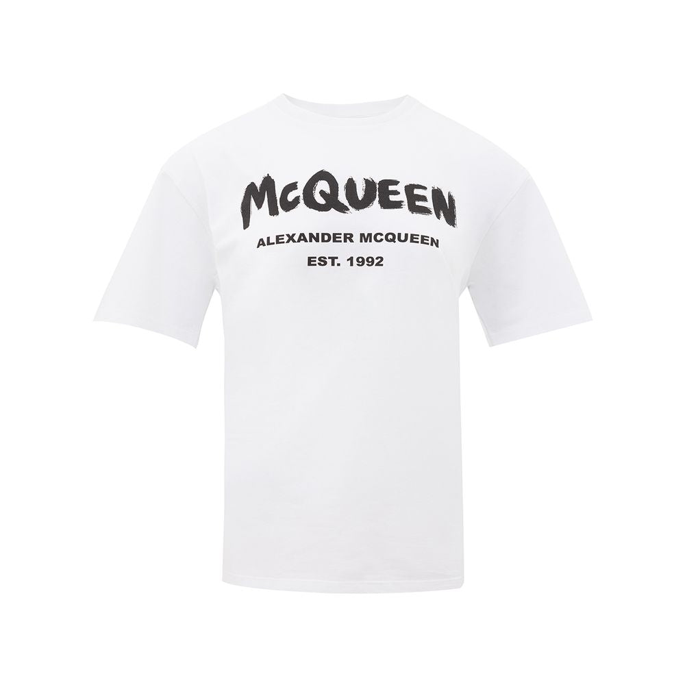 White Cotton T-Shirt-Alexander McQueen-LabelTerrace.com