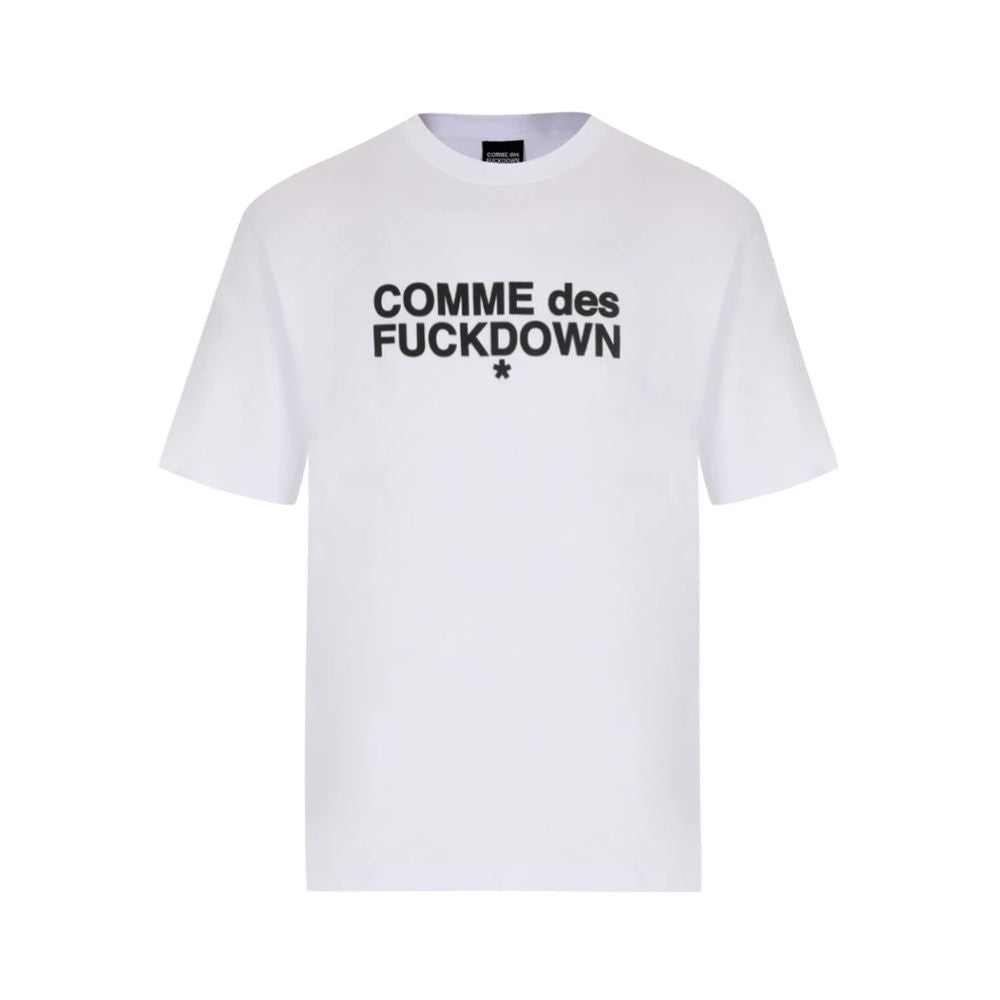 White Cotton T-Shirt-Comme Des Fuckdown-LabelTerrace.com