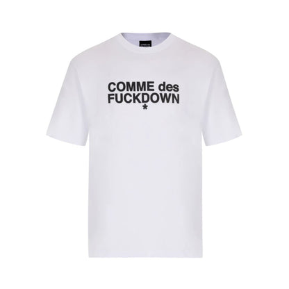 White Cotton T-Shirt-Comme Des Fuckdown-LabelTerrace.com