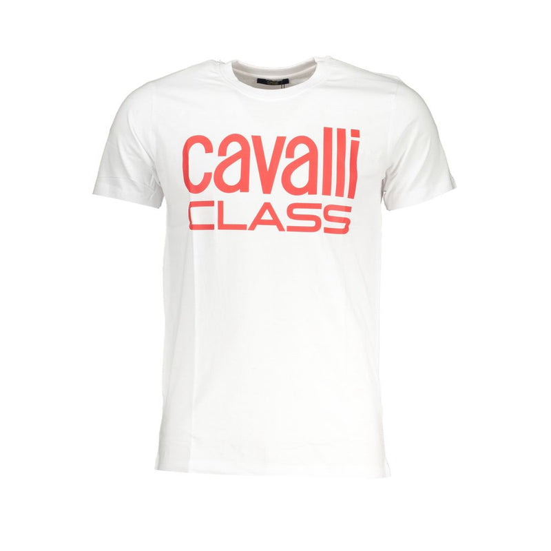 White Cotton T-Shirt-Cavalli Class-LabelTerrace.com