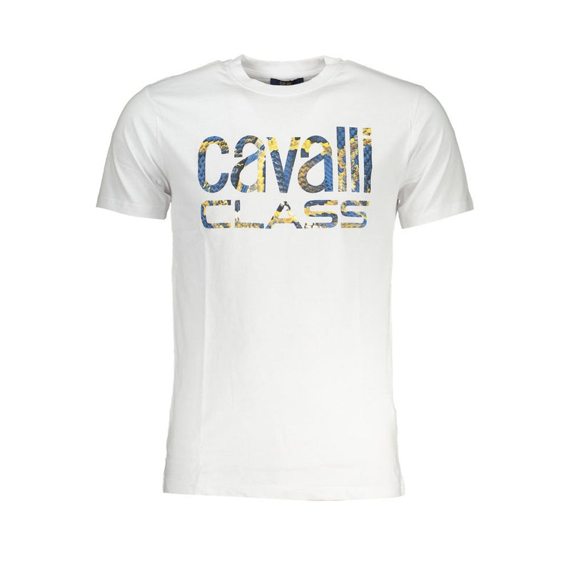 White Cotton T-Shirt-Cavalli Class-LabelTerrace.com